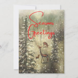 Seasons Greetings and Merry Christmas Holiday Card