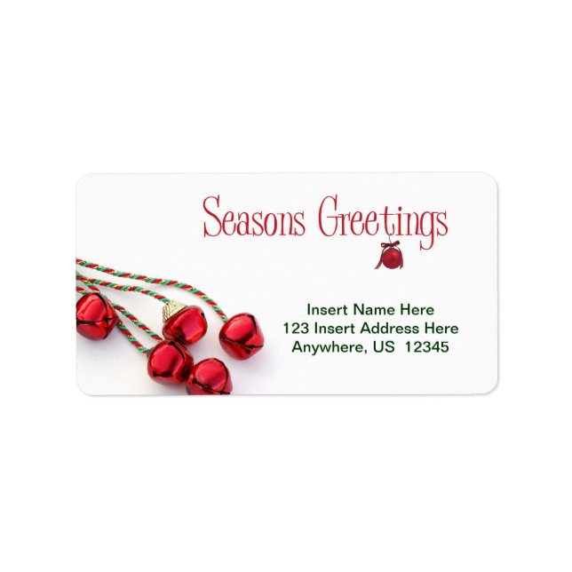 Seasons Greetings Bells Label (Front)