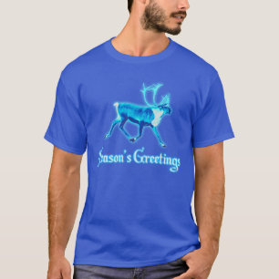 Season's Greetings - Blue Caribou (Reindeer) T-Shirt