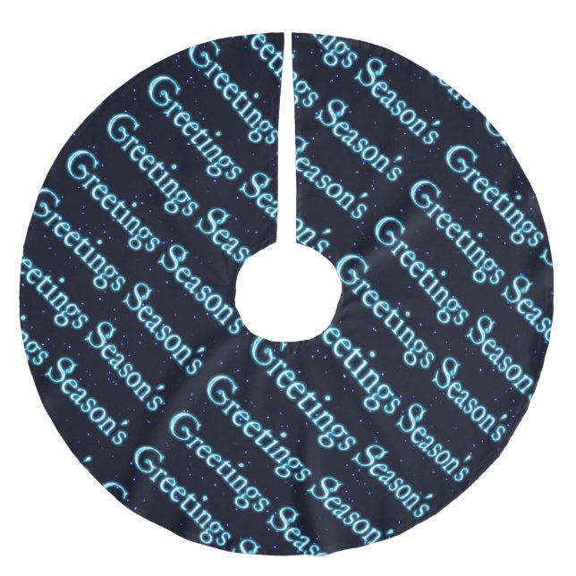 Season's Greetings Brushed Polyester Tree Skirt (Front)