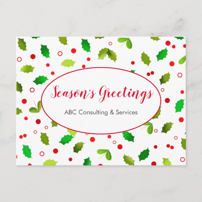 Season's Greetings Business Holiday Postcards (Front)