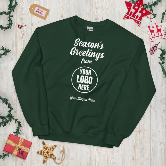Season's Greetings Business Logo Slogan Christmas  Sweatshirt (Creator Uploaded)