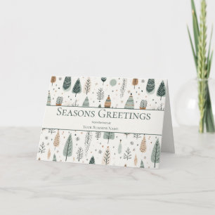 Seasons Greetings Business Nordic Trees Christmas Holiday Card