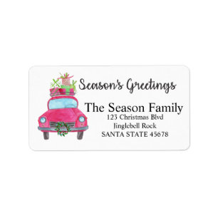 Season's Greetings Car and Christmas gifts Label