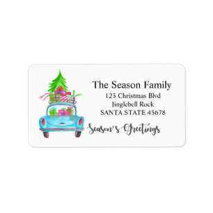 Season's Greetings Car and Christmas gifts Label