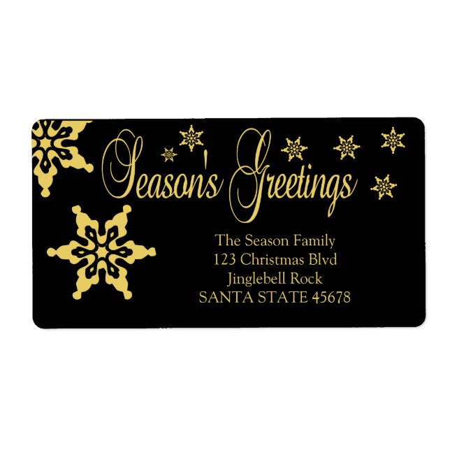 Season's Greetings Chalkboard Holiday Label (Front)