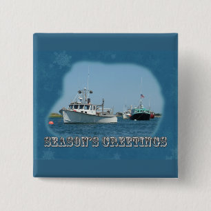 Season's Greetings - Chatham Harbour Boats 15 Cm Square Badge