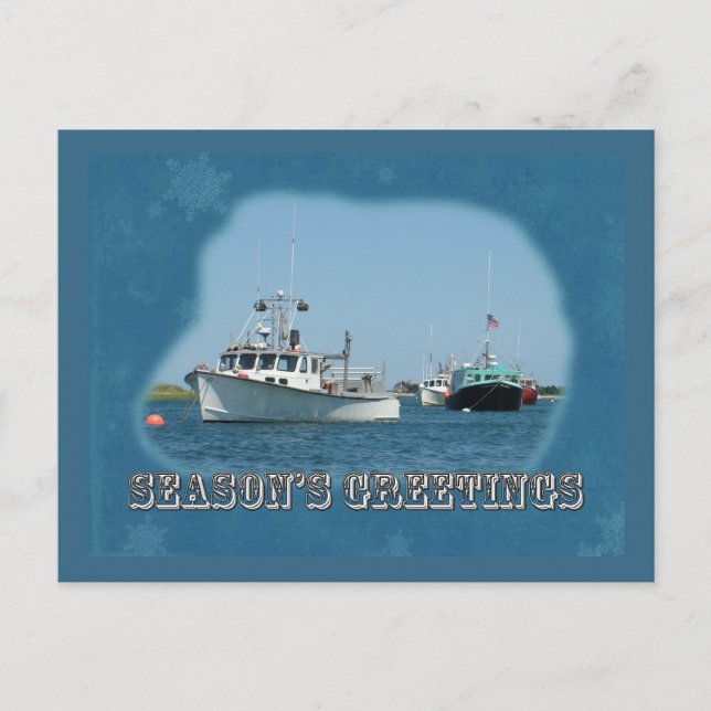 Season's Greetings - Chatham Harbour Boats Holiday Postcard (Front)