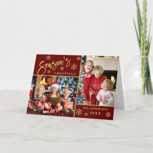 Season's Greetings Christmas 2 PHOTO Greeting Holiday Card