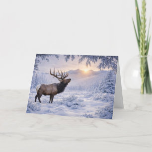 Seasons Greetings Christmas Beautiful Elk Wildlife Card