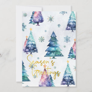 Season's Greetings Christmas Flat Holiday Card