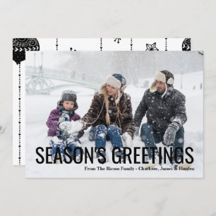 Seasons Greetings Christmas Holiday Photo Card