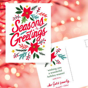 SEASONS GREETINGS Christmas Holiday Xmas CUSTOM Postcard