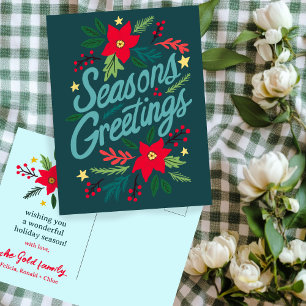 SEASONS GREETINGS Christmas Holiday Xmas CUSTOM Postcard