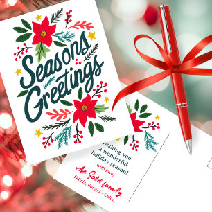 SEASONS GREETINGS Christmas Holiday Xmas CUSTOM Postcard