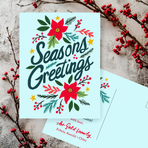 SEASONS GREETINGS Christmas Holiday Xmas CUSTOM Postcard