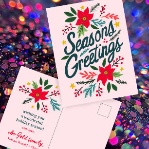 SEASONS GREETINGS Christmas Holiday Xmas CUSTOM Postcard