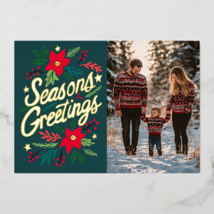 SEASONS GREETINGS Christmas Holidays CUSTOM PHOTO