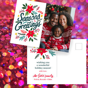 SEASONS GREETINGS Christmas Holidays CUSTOM PHOTO Postcard