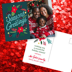 SEASONS GREETINGS Christmas Holidays CUSTOM PHOTO Postcard