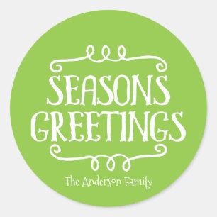 Season's Greetings Christmas Sticker Gift Tag