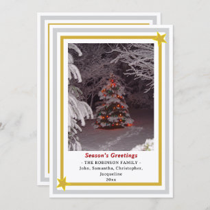 Season's Greetings Christmas Tree INSERT PHOTO  Holiday Card