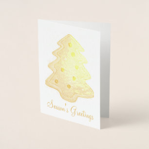 Season's Greetings Christmas Tree Sugar Cookie Foil Card