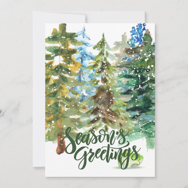 Season's Greetings Christmas Trees Art Card (Front)