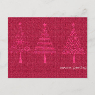 Season's Greetings -Christmas trees Holiday Postcard