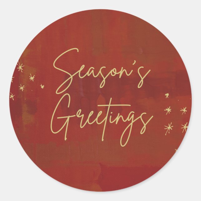Season's greetings classic round sticker (Front)