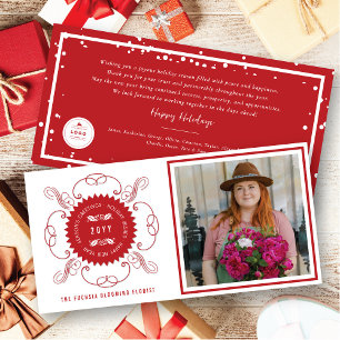 Season's Greetings Classic Seal Photo Business Holiday Card