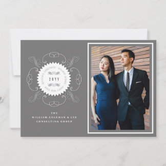 Season's Greetings Classic Seal Photo Business Holiday Card