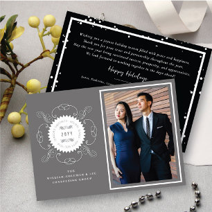 Season's Greetings Classic Seal Photo Business Invitation