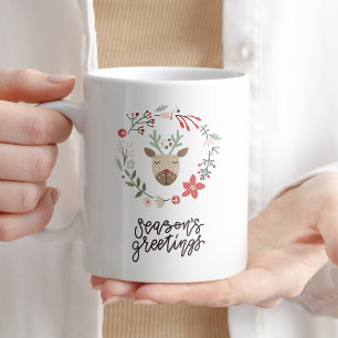 Season's Greetings Coffee Tea Typography Winter Coffee Mug