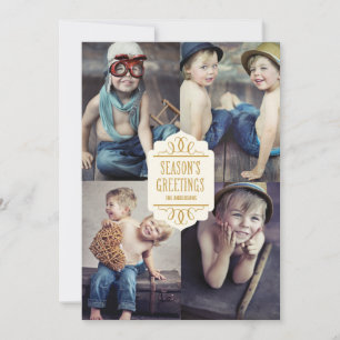 SEASON'S GREETINGS COLLAGE HOLIDAY PHOTO CARD