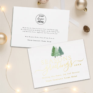 Seasons Greetings Company logo Elegant Script Gold
