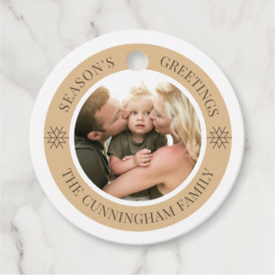 Season's Greetings Custom Photo Favour Tags