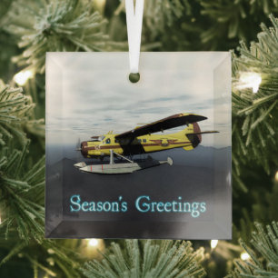 Season's Greetings - de Havilland DH3-C Otter Glass Tree Decoration