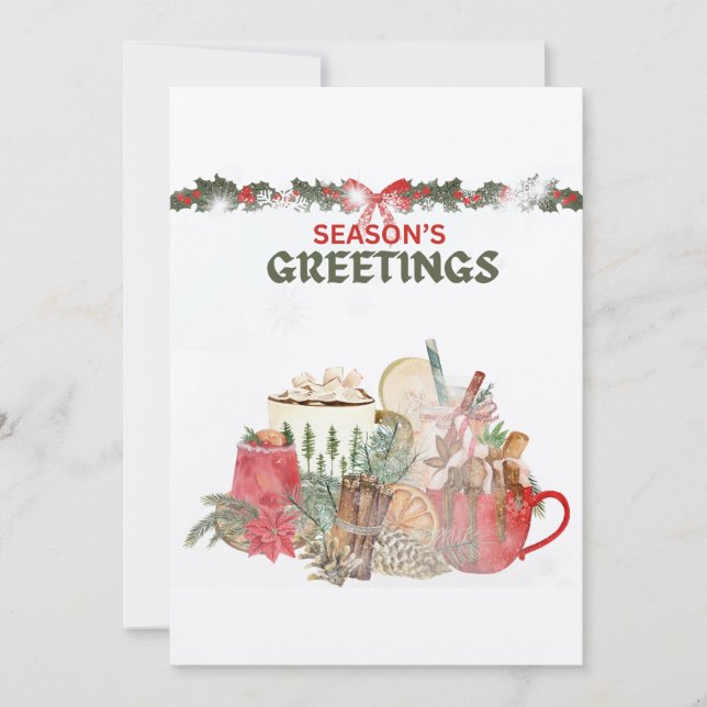 Season's Greetings Design Holiday Card (Front)