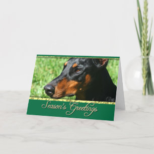 Season's greetings Doberman Pinscher card