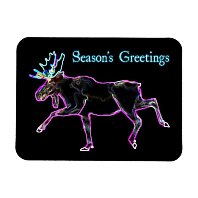 Season's Greetings - Electric Moose Magnet (Horizontal)