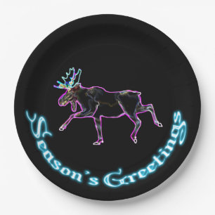 Season's Greetings - Electric Moose Paper Plate