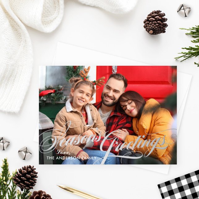 Seasons Greetings Elegant Calligraphy Script Photo (Creator Uploaded)