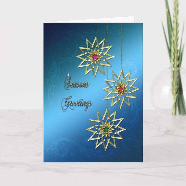 Seasons greetings elegant Christmas card (Front)