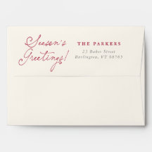 Season's Greetings! Elegant Script Return Address