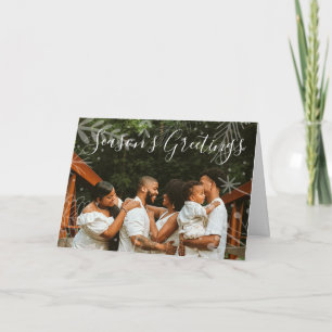 Season's Greetings Family Photo Folded Christmas Card