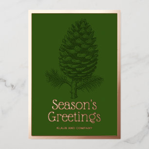 Seasons Greetings Fir Pinecone Corporate Modern