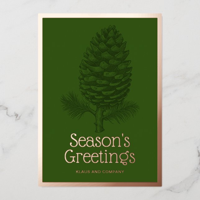 Seasons Greetings Fir Pinecone Corporate Modern (Front)