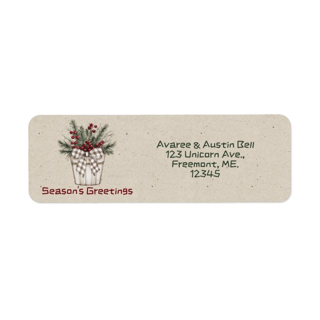 Season's Greetings Floral Basket Return Address  (Front)