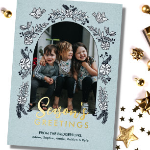 Season's Greetings Flowers Photo Arch